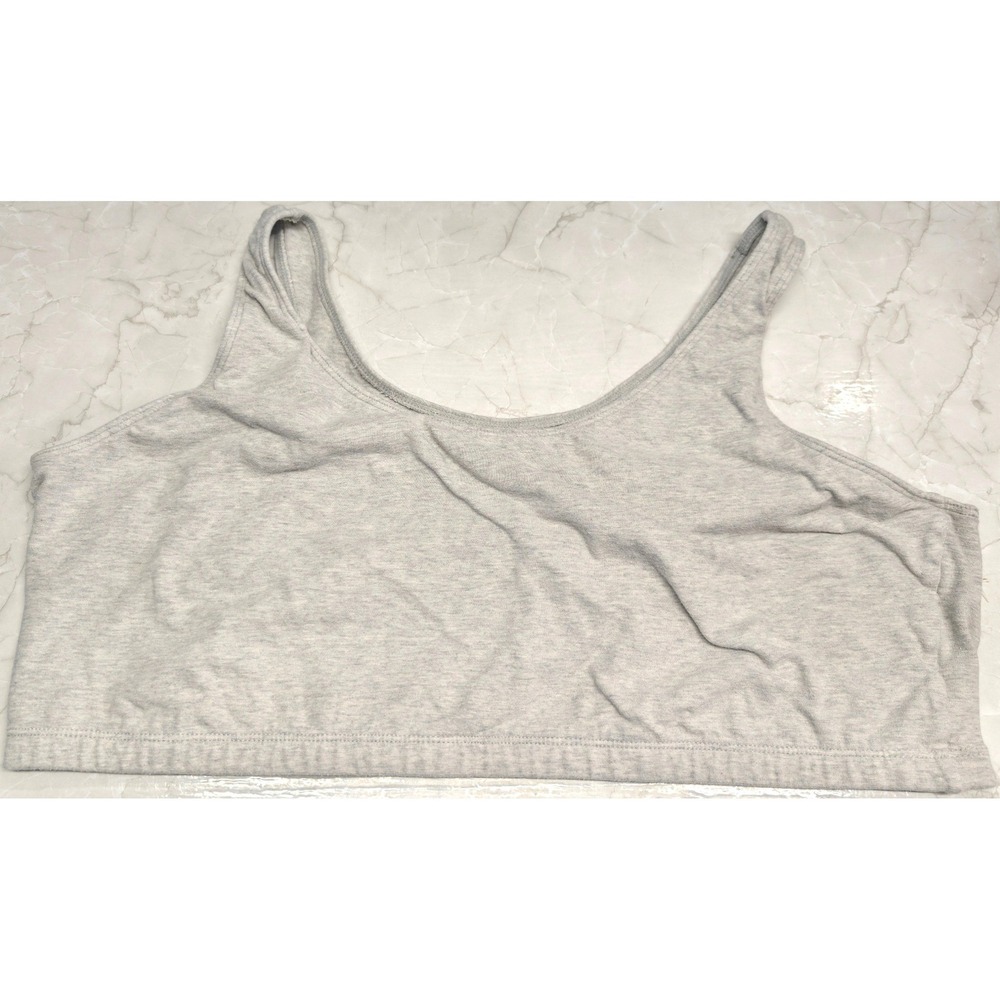Fruit of the Loom Sports Bra Plus Size 46 Gray Cotton Blend Pullover Bralette